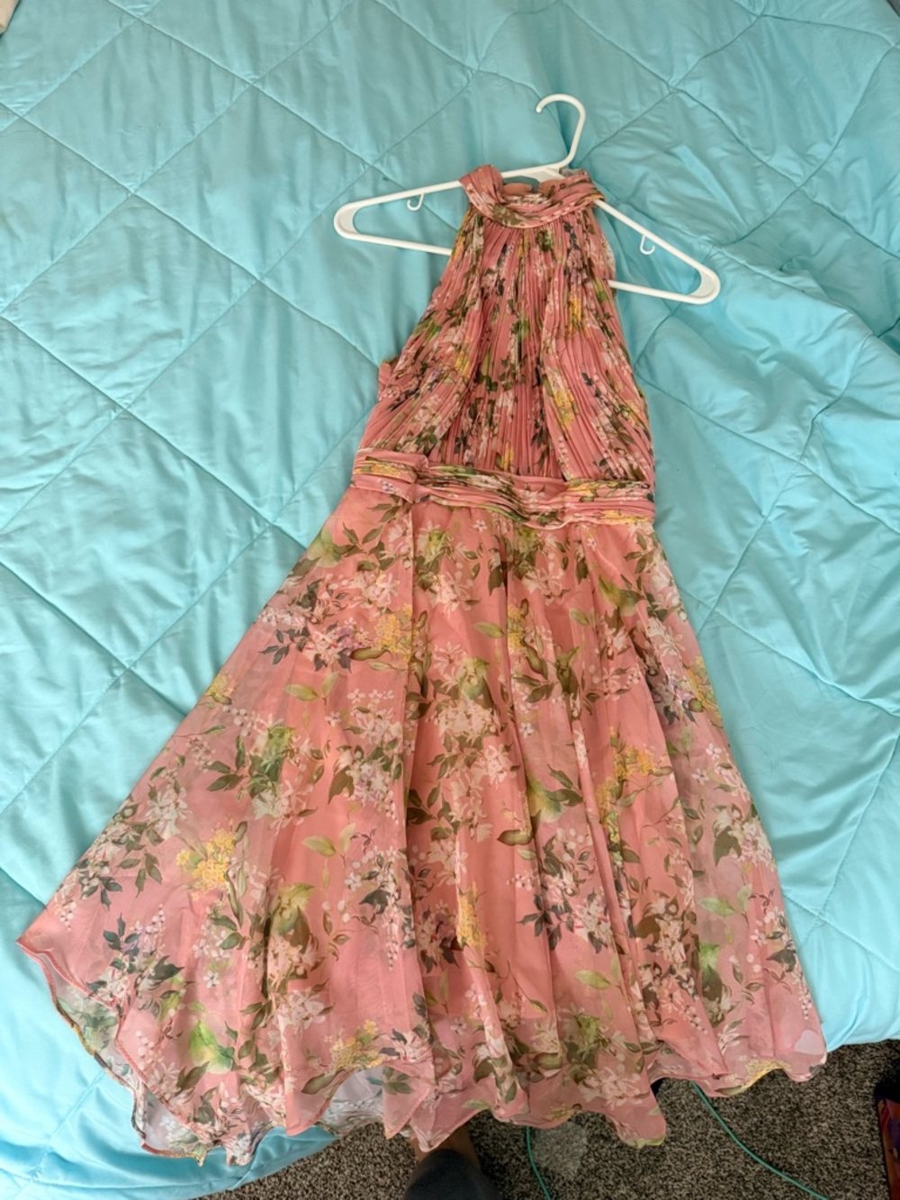 IEENA for Mac Duggal pink floral dress, new with tags.